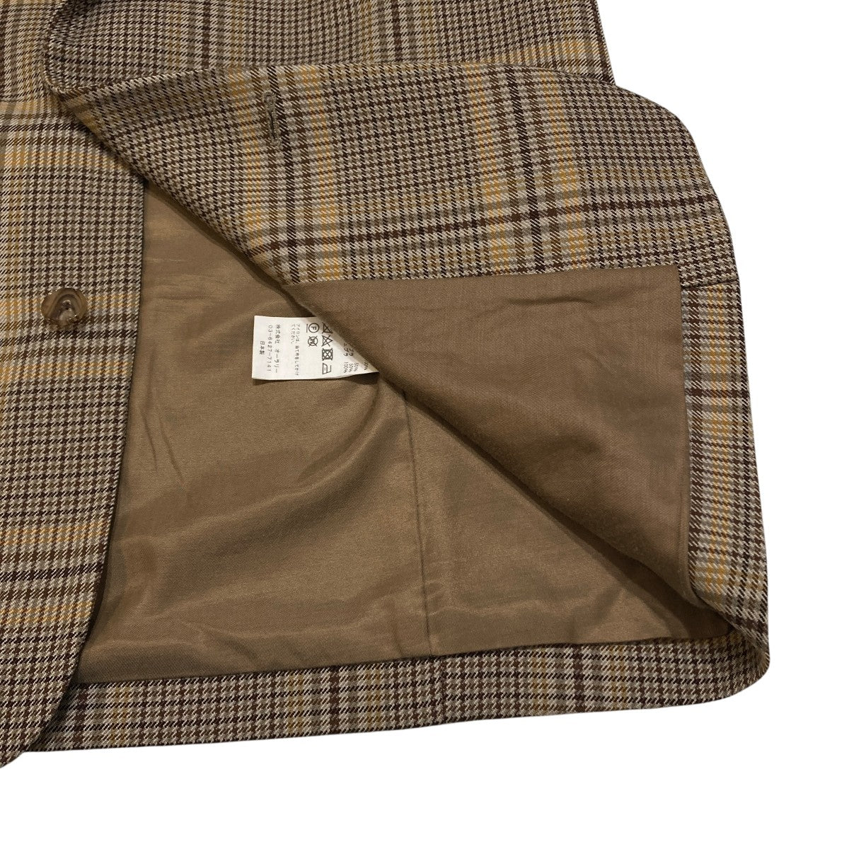 WOOL SERGE CHECK JACKETチェックテーラードジャケットA9AJO1SC