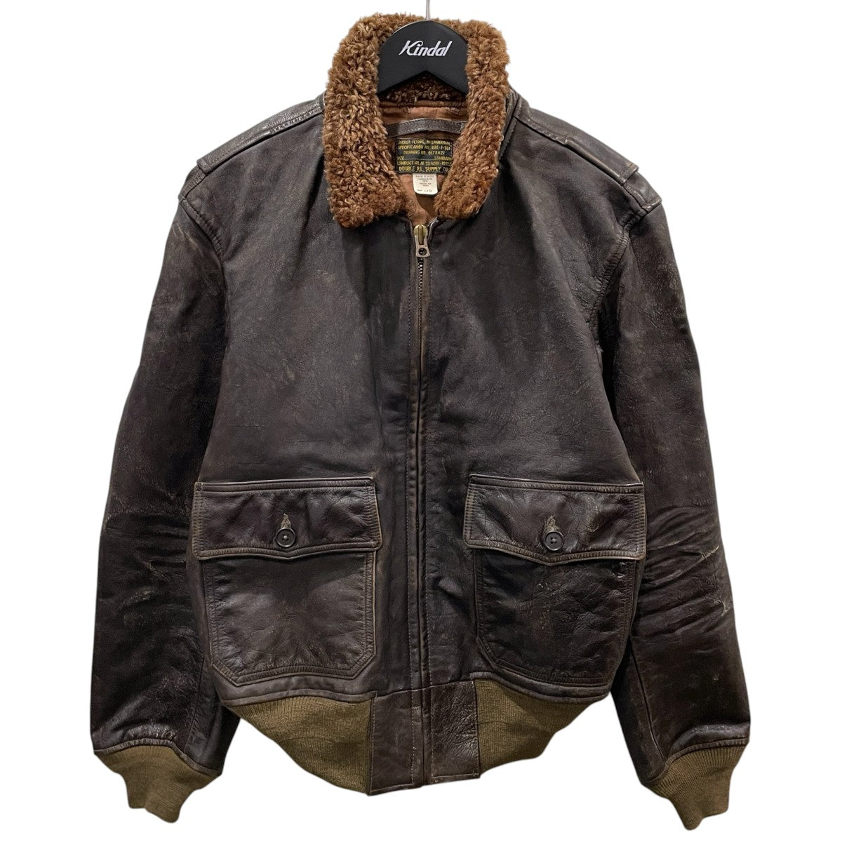ヴィンテージ加工フライトジャケット Shearling-Collar Leather Flight Jacket シアリングカラー レザーフライトジャケット 782P05095001