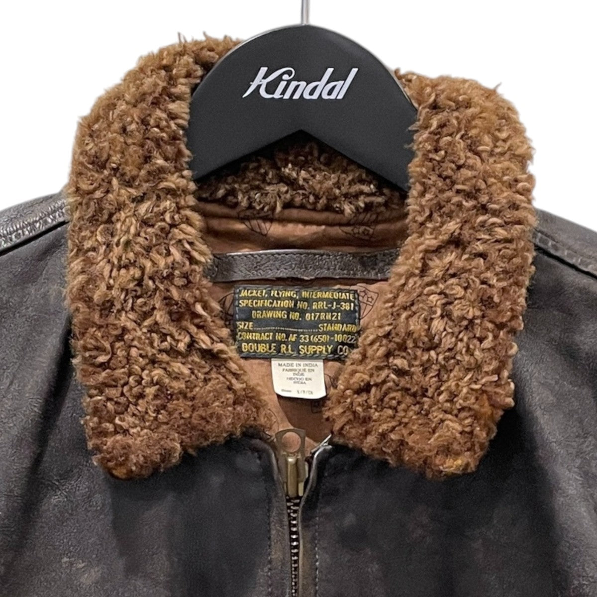 ヴィンテージ加工フライトジャケット Shearling-Collar Leather Flight Jacket シアリングカラー レザーフライトジャケット 782P05095001