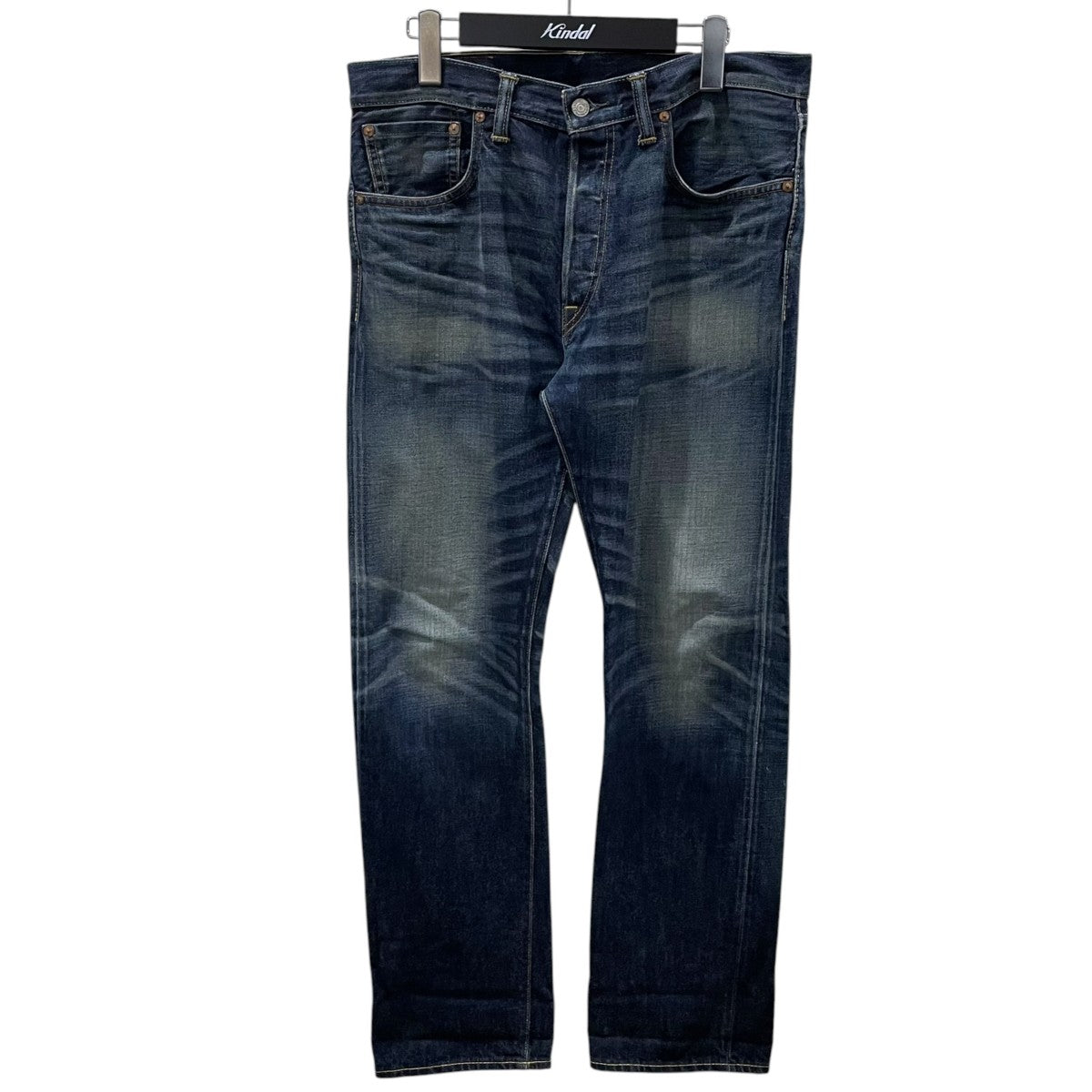 RRL ヴィンテージ加工デニムパンツ SHUTTLE WOVEN LOW STRAIGHT シャトル ウーヴン ローストレート 古着・中古-1枚目のアイテム画像