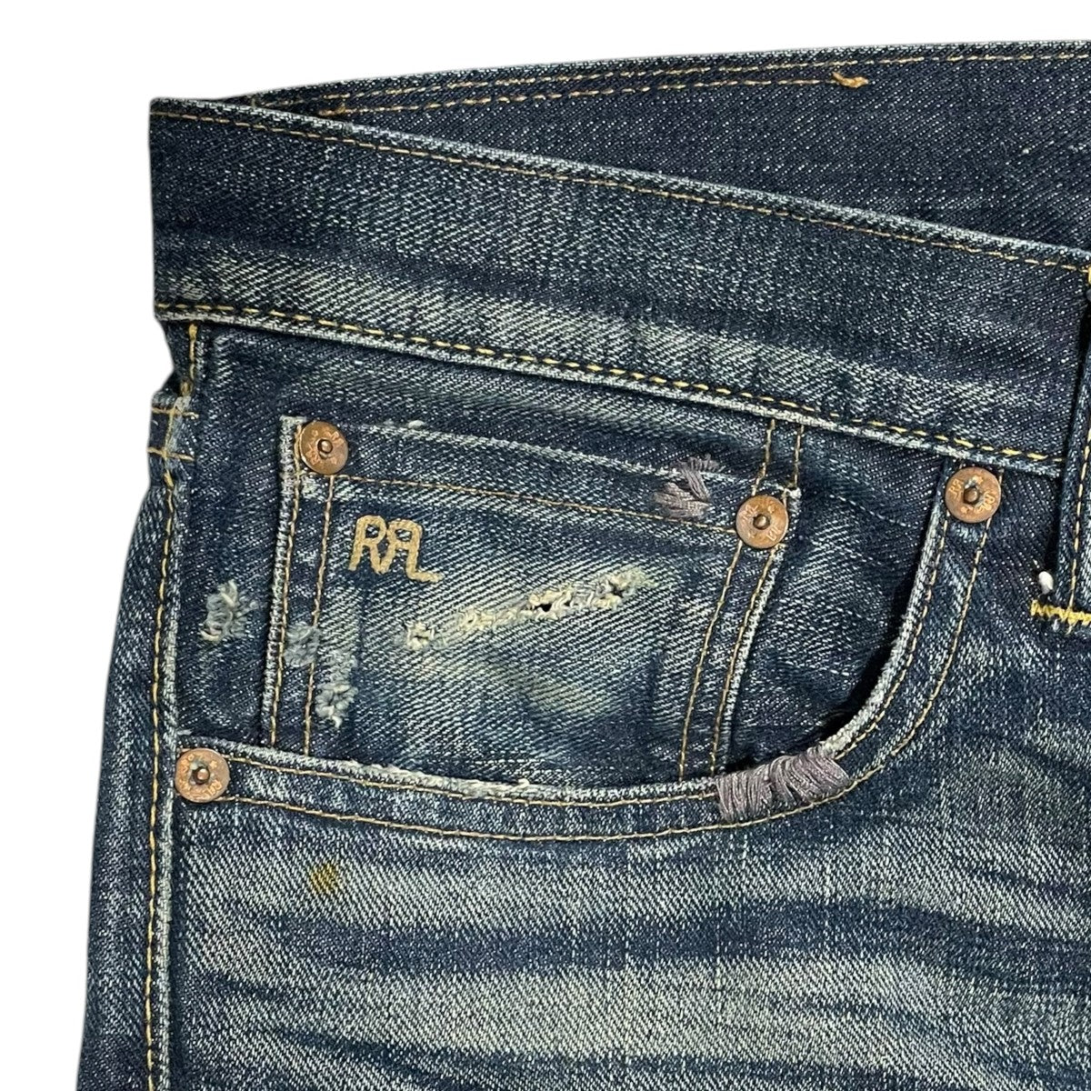 RRL 加工デニムパンツ Slim Fit Fairmont Selvedge Denim Jeans JAPAN WOVEN スリムフィット スリムフィット セルビッジ ジーンズ ジャパン ウーヴン 古着・中古-4枚目のアイテム画像