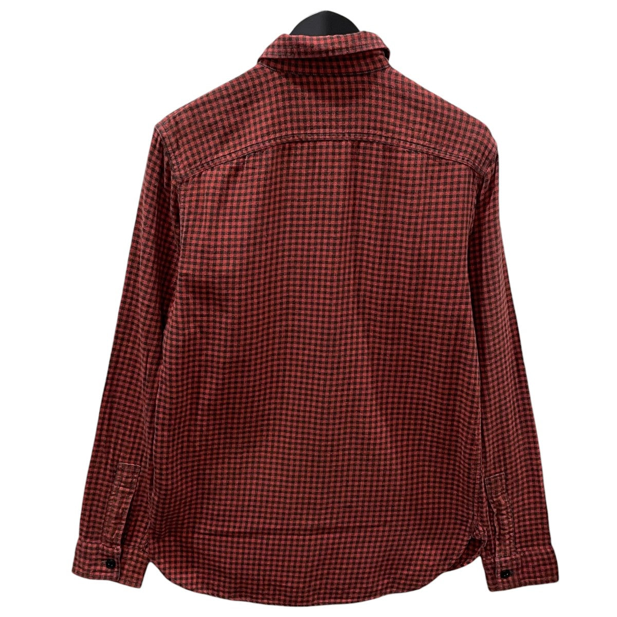 コットンリネンチェック柄シャツ