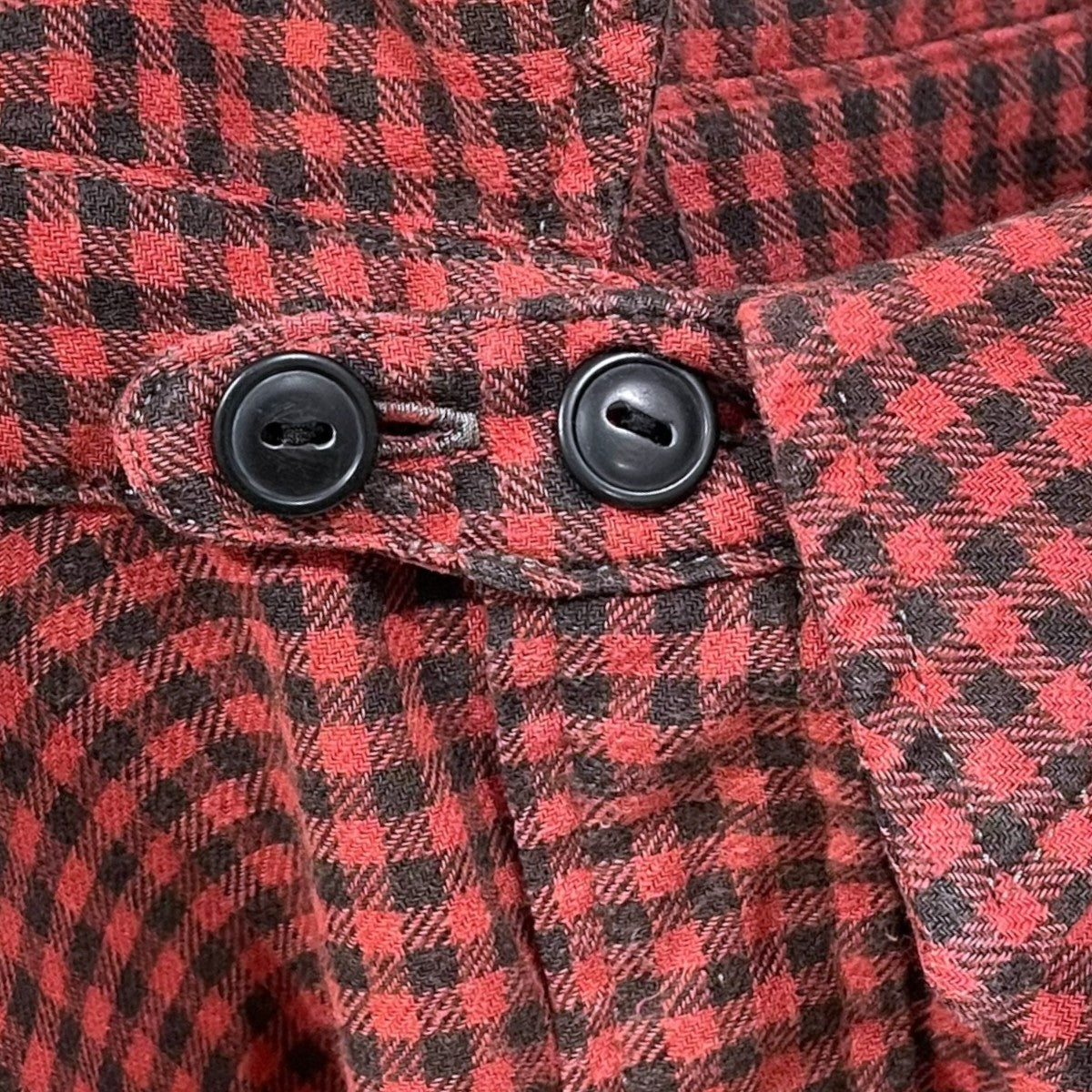 コットンリネンチェック柄シャツ
