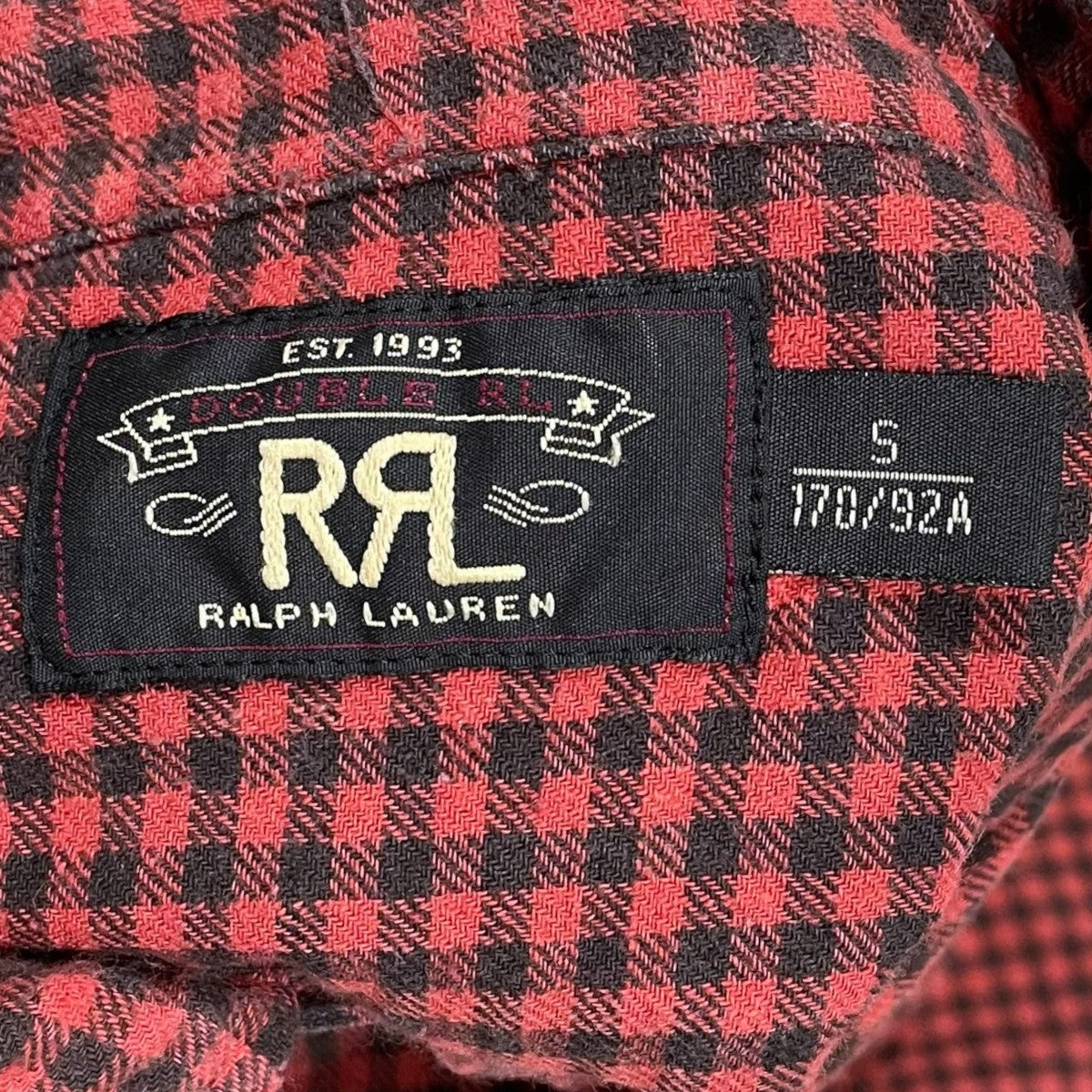 RRL(ダブルアールエル) コットンリネンチェック柄シャツ レッド