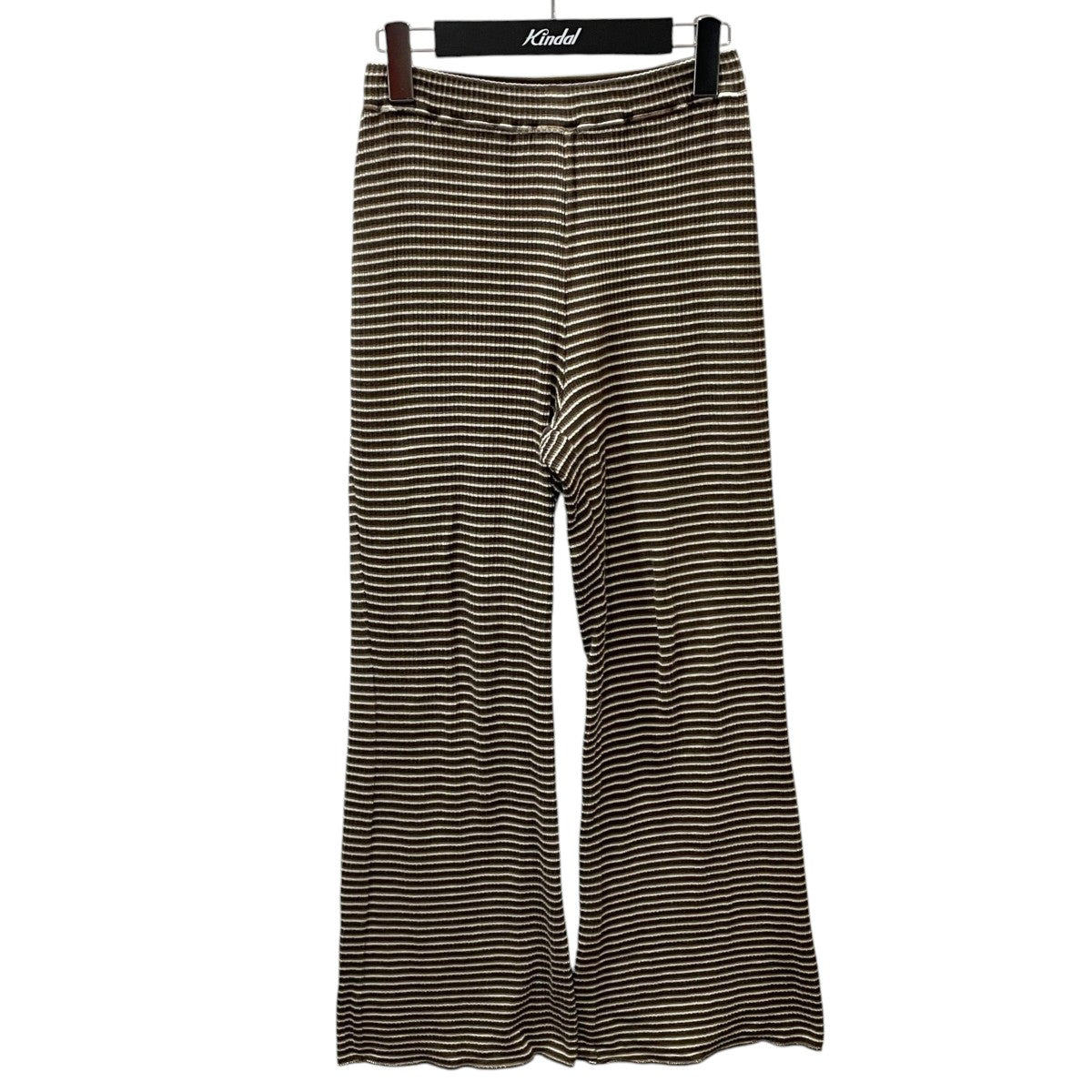 PHEENY 25SS ボーダー柄フレアリブパンツ Multi border flared pants マルチボーダーフレアパンツ PS25-CS19 古着・中古-1枚目のアイテム画像