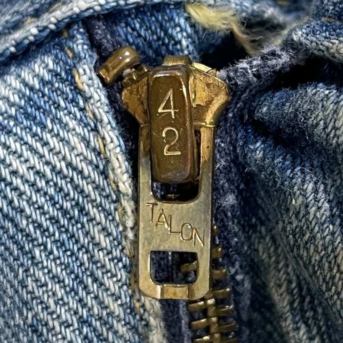 LEE 70〜80s デニムパンツ 42TALON ボタン裏15 古着・中古-4枚目のアイテム画像