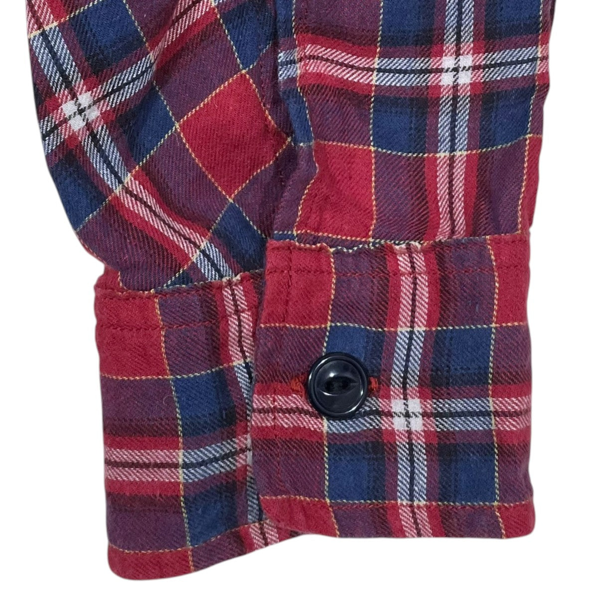 SASSAFRAS チェック柄コットンリネン長袖シャツ C＆P．O． Apron Shirt シーアンドピーオー エプロンシャツ 古着・中古-4枚目のアイテム画像
