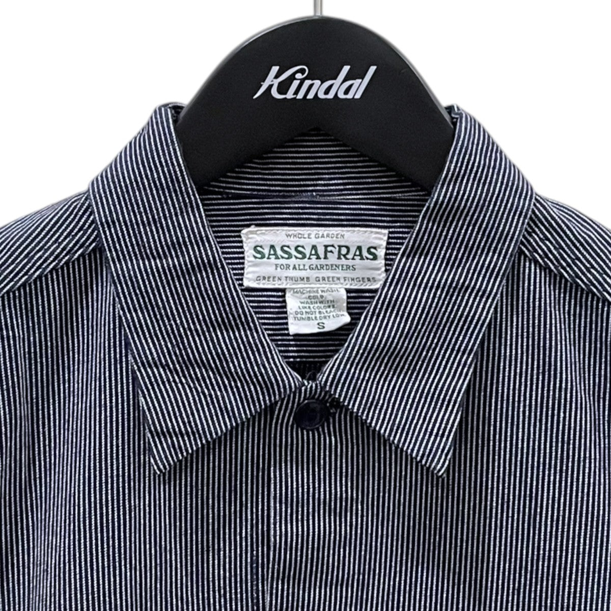 SASSAFRAS ストライプ柄シャツ Diggin Shirt 5oz Indigo Stripe ディギン シャツ ファイブオンス インディゴ ストライプ 古着・中古-3枚目のアイテム画像