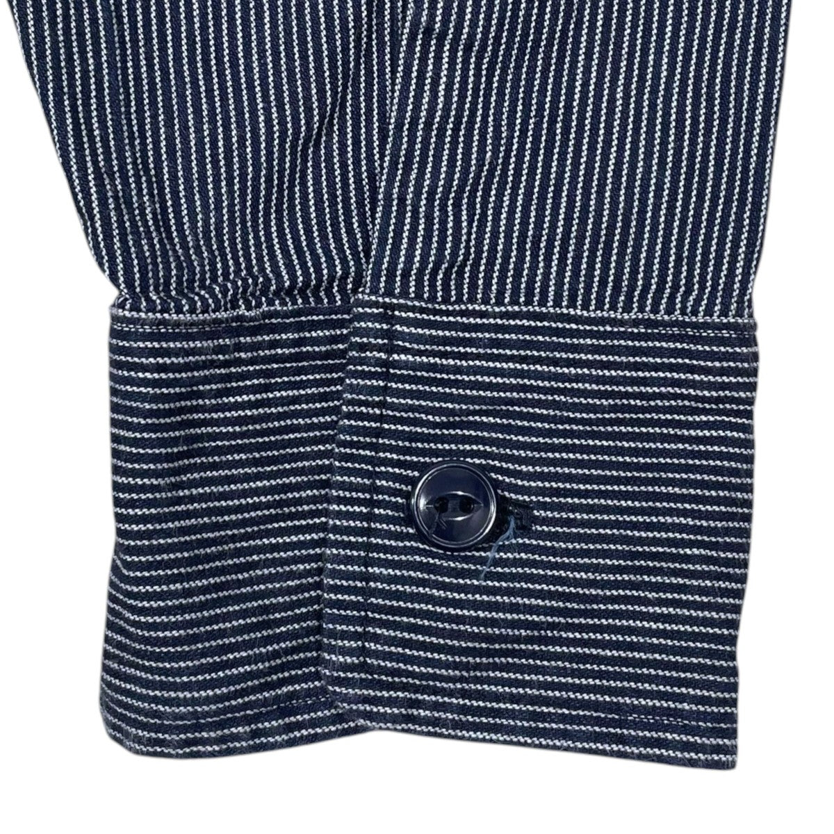 SASSAFRAS ストライプ柄シャツ Diggin Shirt 5oz Indigo Stripe ディギン シャツ ファイブオンス インディゴ ストライプ 古着・中古-4枚目のアイテム画像