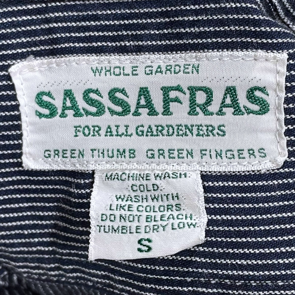SASSAFRAS ストライプ柄シャツ Diggin Shirt 5oz Indigo Stripe ディギン シャツ ファイブオンス インディゴ ストライプ 古着・中古-5枚目のアイテム画像