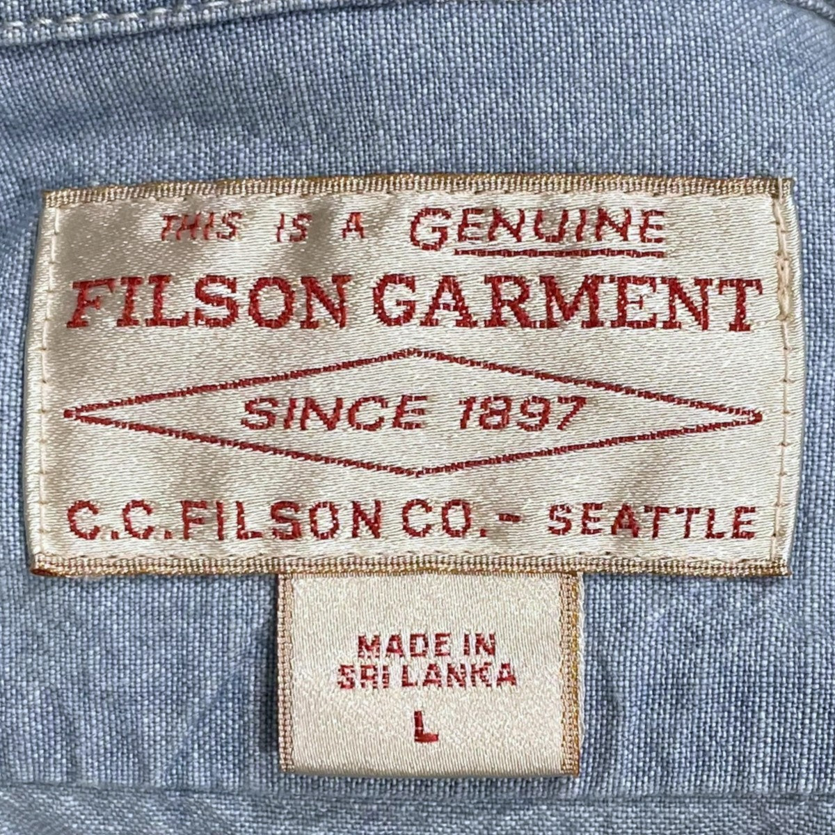 FILSON シャンブレーシャツ C．P．O． SHIRT シーピーオーシャツ 8050-45-10004 古着・中古-5枚目のアイテム画像