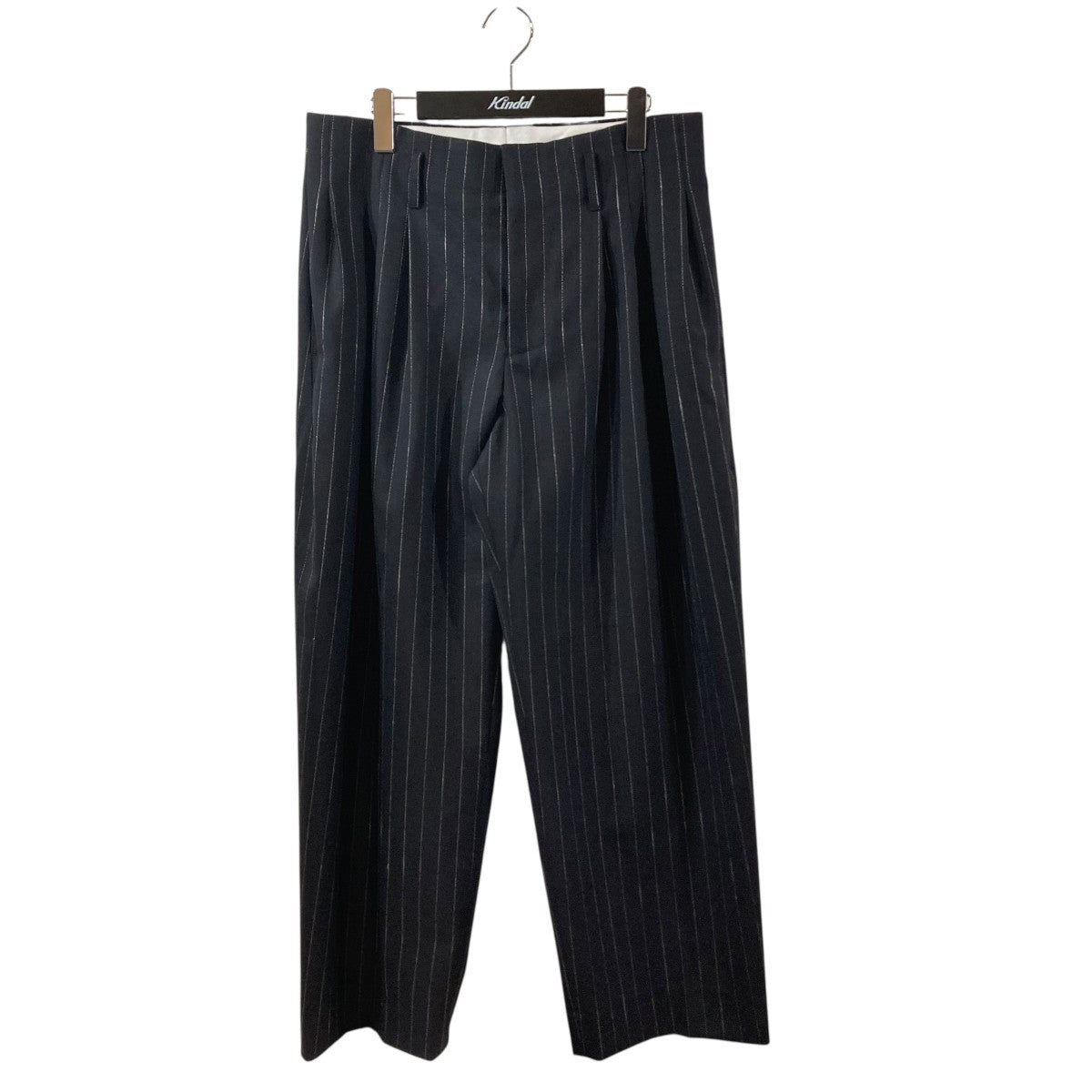 OVERCOAT 5 TUCK TROUSER IN WOOL PINSTRIPEストライプタックウールパンツF25P021-DWWS 古着・中古-1枚目のアイテム画像