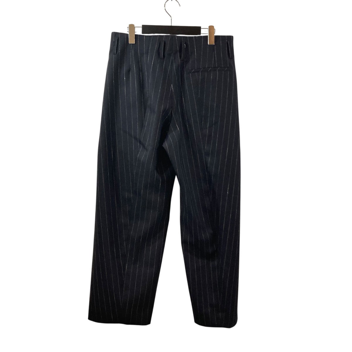 OVERCOAT 5 TUCK TROUSER IN WOOL PINSTRIPEストライプタックウールパンツF25P021-DWWS 古着・中古-2枚目のアイテム画像
