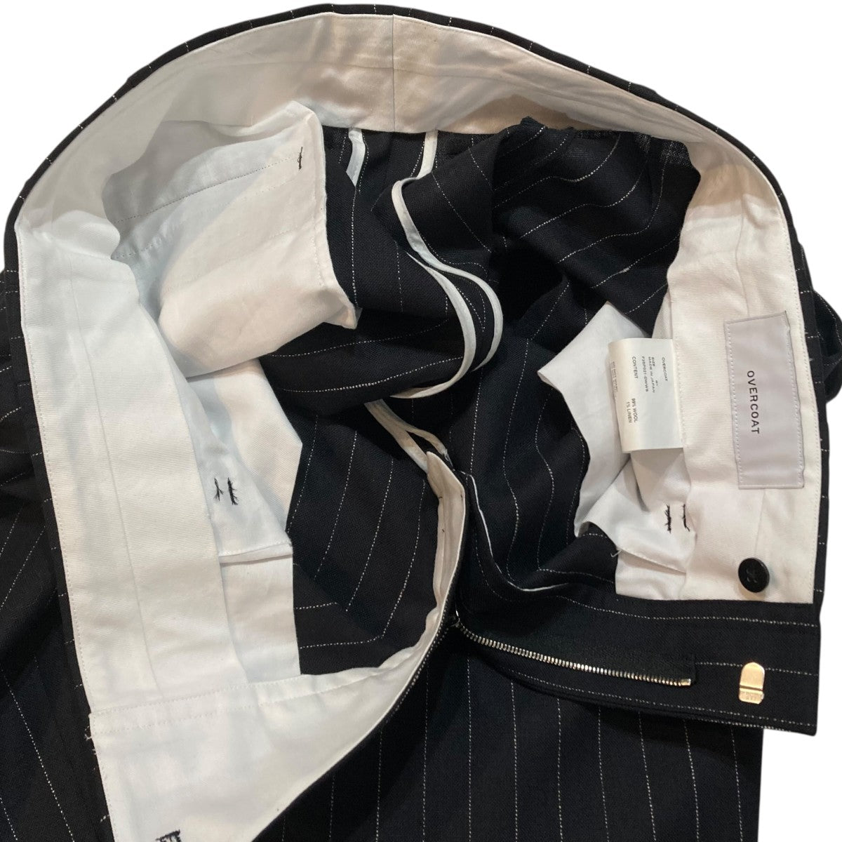 OVERCOAT 5 TUCK TROUSER IN WOOL PINSTRIPEストライプタックウールパンツF25P021-DWWS 古着・中古-6枚目のアイテム画像