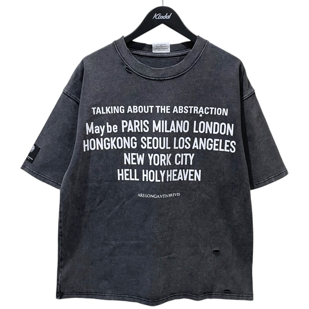 TALKING ABOUT THE ABSTRACTION 26SS 加工プリントTシャツ WORLD WIDE TEE ワールドワイドティー 26SS-T-025 古着・中古-1枚目のアイテム画像