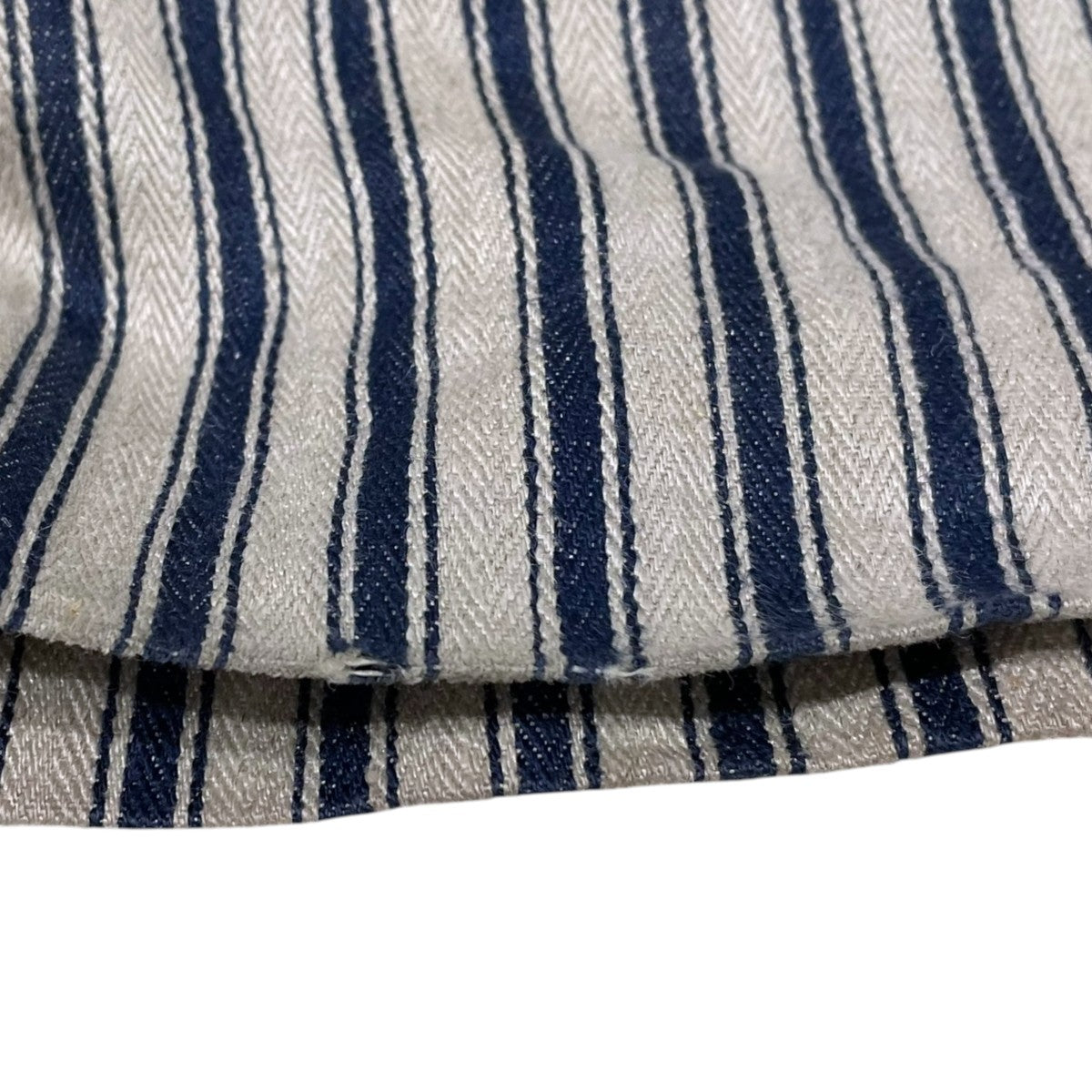 24SS ストライプ柄リネンタックパンツ TUCKED WIDE PANTS タックワイドパンツ 2412314M