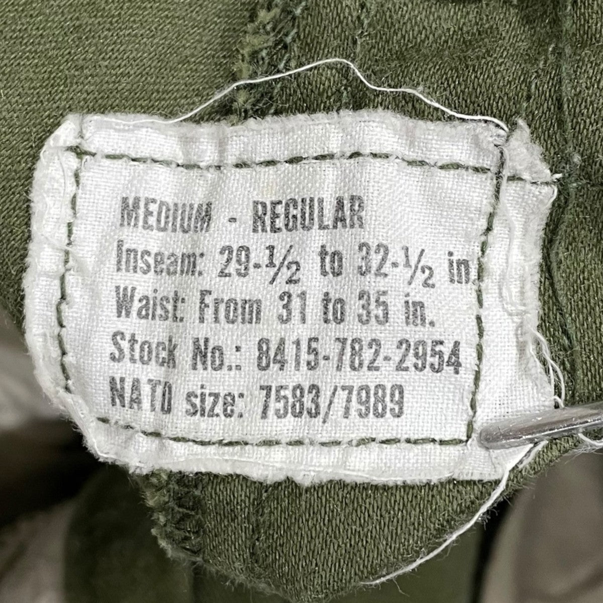 70s カーゴパンツ M-65 COLD WEATHER FIELD TROUSERS ールド ウェザー フィールド トラウザーズ 8415-782-2954