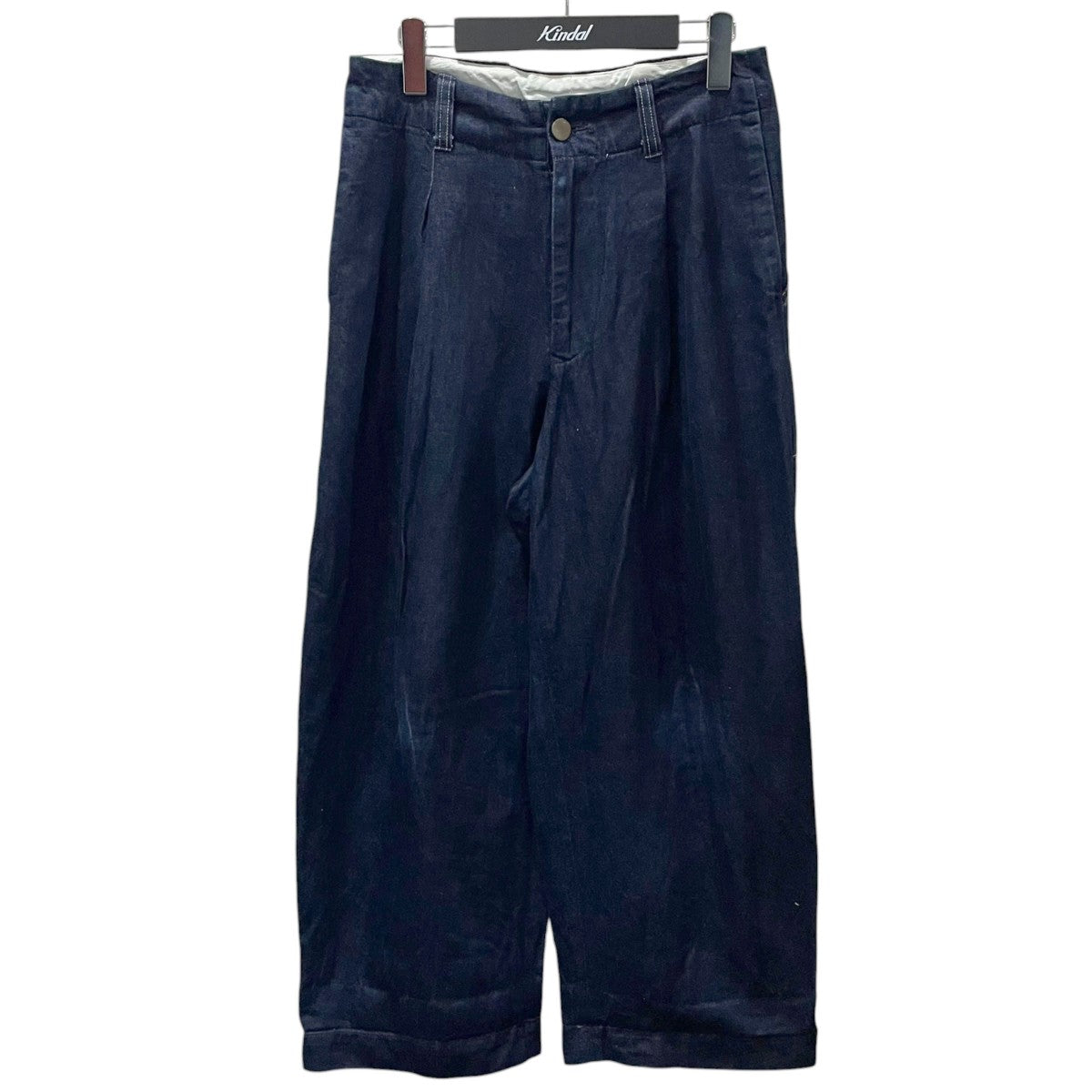 Handwerker 21SS コットンリネン タックワイドデニムパンツ DENIM HW WIDE TROUSERS デニムHWワイドトラウザーズ 211505 古着・中古-1枚目のアイテム画像