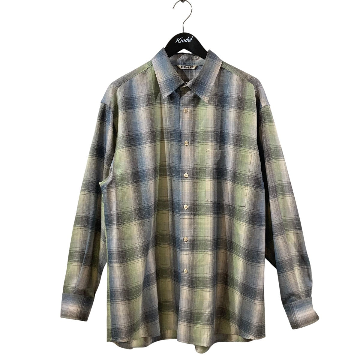 AURALEE SUPER LIGHT WOOL CHECK SHIRTチェック長袖シャツA25AS01LC 古着・中古-1枚目のアイテム画像
