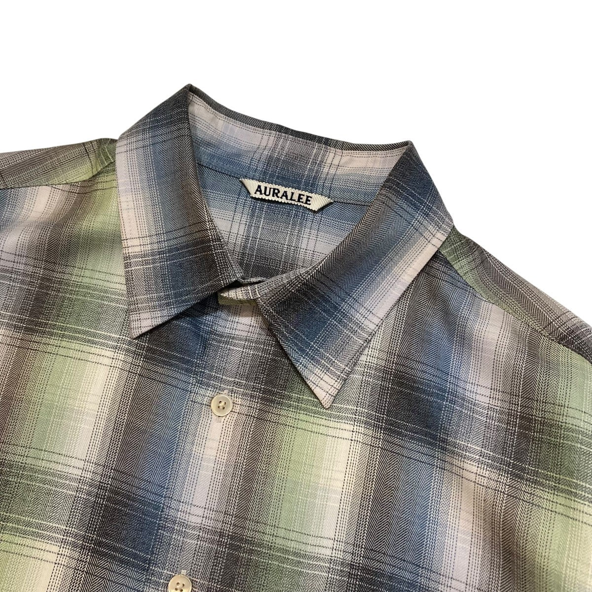 AURALEE SUPER LIGHT WOOL CHECK SHIRTチェック長袖シャツA25AS01LC 古着・中古-3枚目のアイテム画像