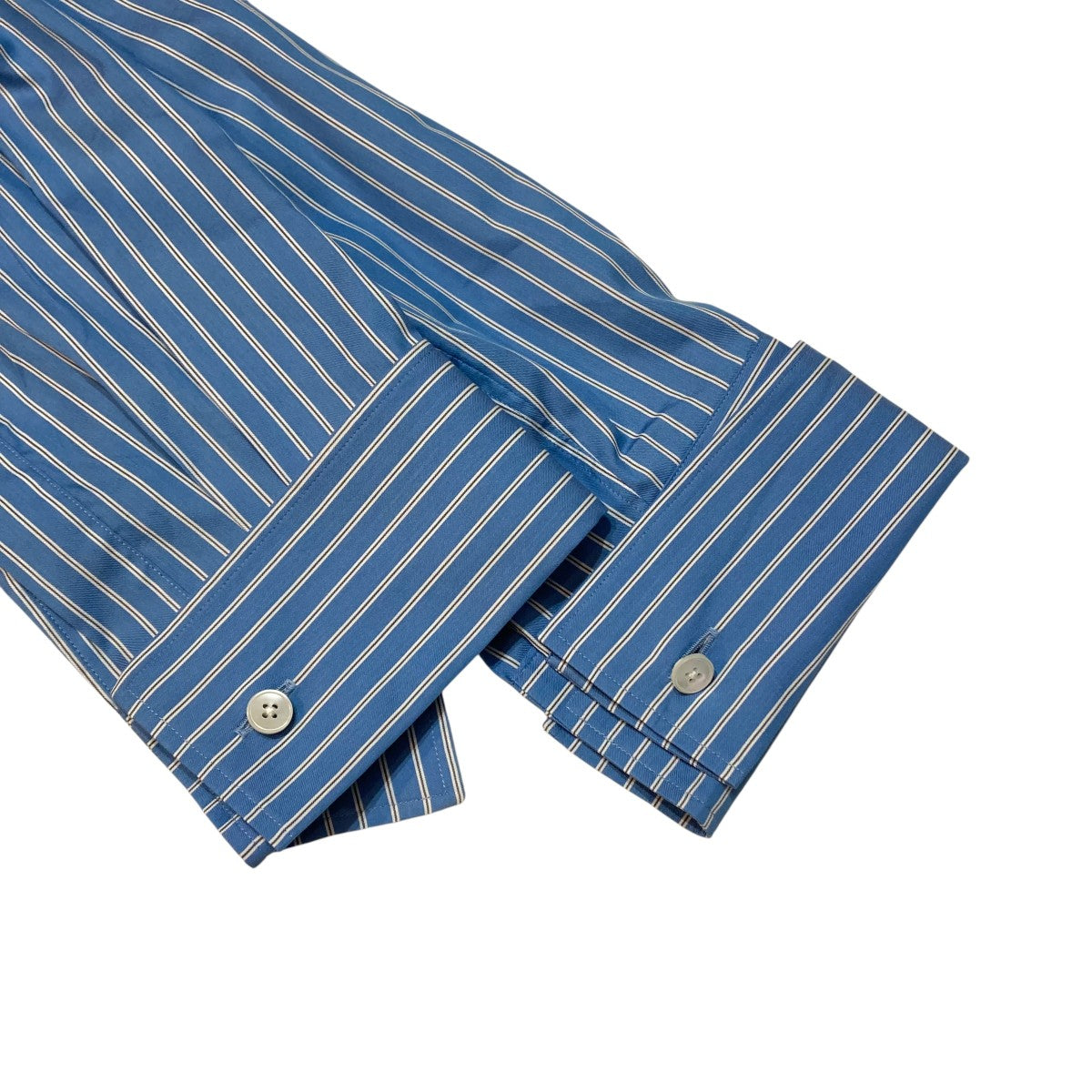 AURALEE ストライプ長袖シャツA25AS02CS COTTON SILK STRIPE DOUBLE 古着・中古-4枚目のアイテム画像