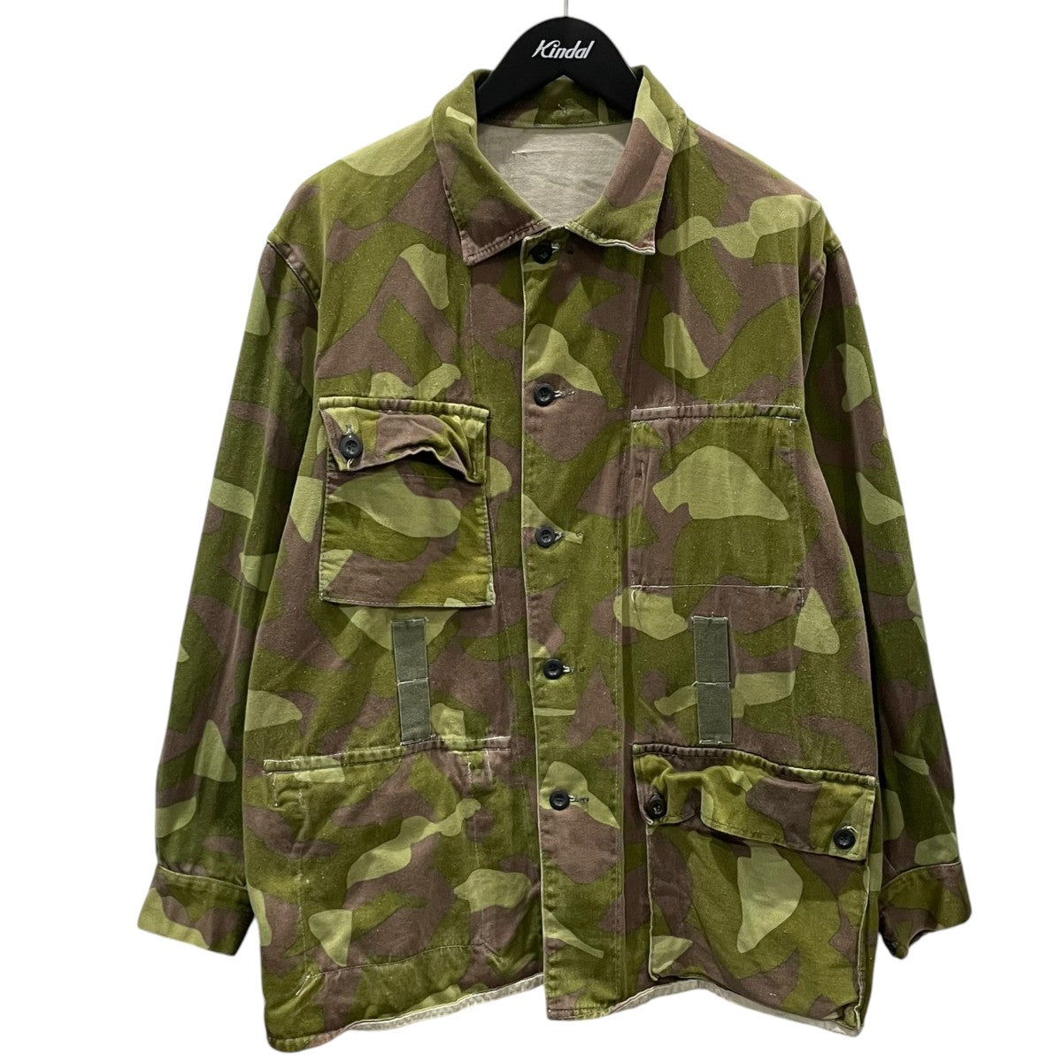 MILITALY 70s フィンランド軍 Puolustusvoimat カモフラ柄M62 リバーシブルジャケット 古着・中古-1枚目のアイテム画像