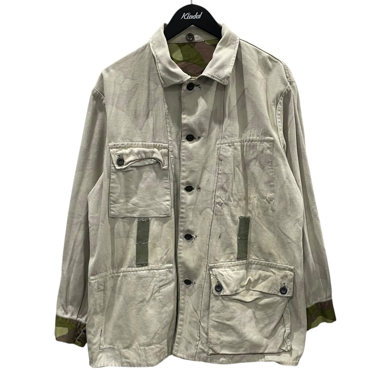 MILITALY 70s フィンランド軍 Puolustusvoimat カモフラ柄M62 リバーシブルジャケット 古着・中古-3枚目のアイテム画像