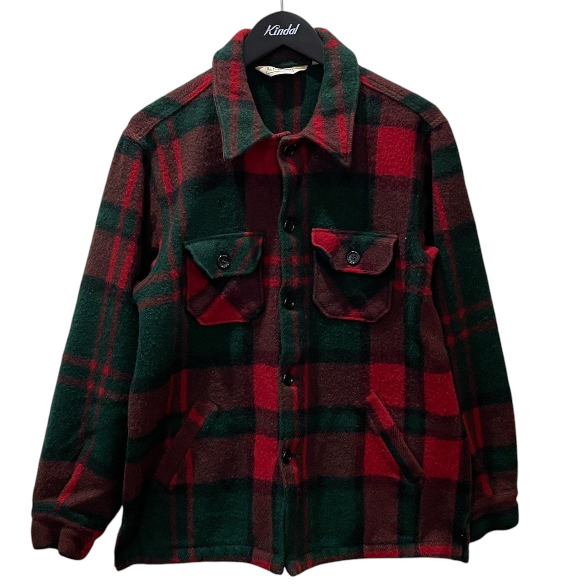 80s チェック柄ウールジャケット WOOL SHIRT JACKET ウールシャツジャケット