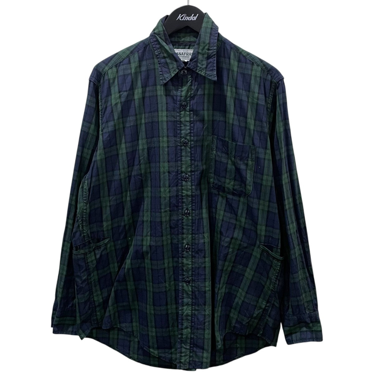 SASSAFRAS ブラックウォッチチェック柄シャツ 古着・中古-1枚目のアイテム画像