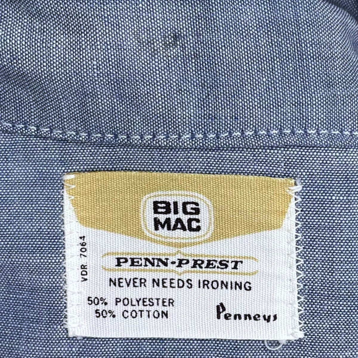 BIG MAC 70s シャンブレーワークシャツ ペンプレスト CHEMBRAY WORK SHIRT PENN-PREST 古着・中古-9枚目のアイテム画像