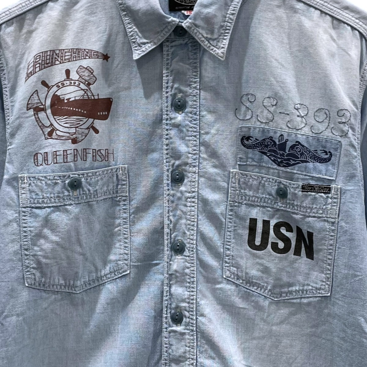 14SS シャンブレーシャツ U．S． NAVY CHAMBRAY SHIRT QUEENFISH TMS1409