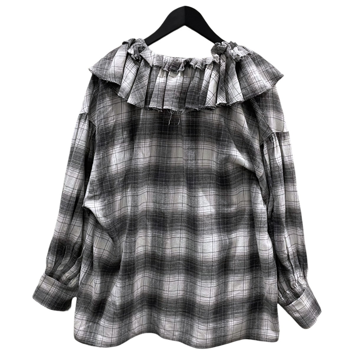 crinkle crinkle crinkle×SLOBE IENA 25AW ネルチェックラッフルブラウス CC-4025-SI 古着・中古-2枚目のアイテム画像