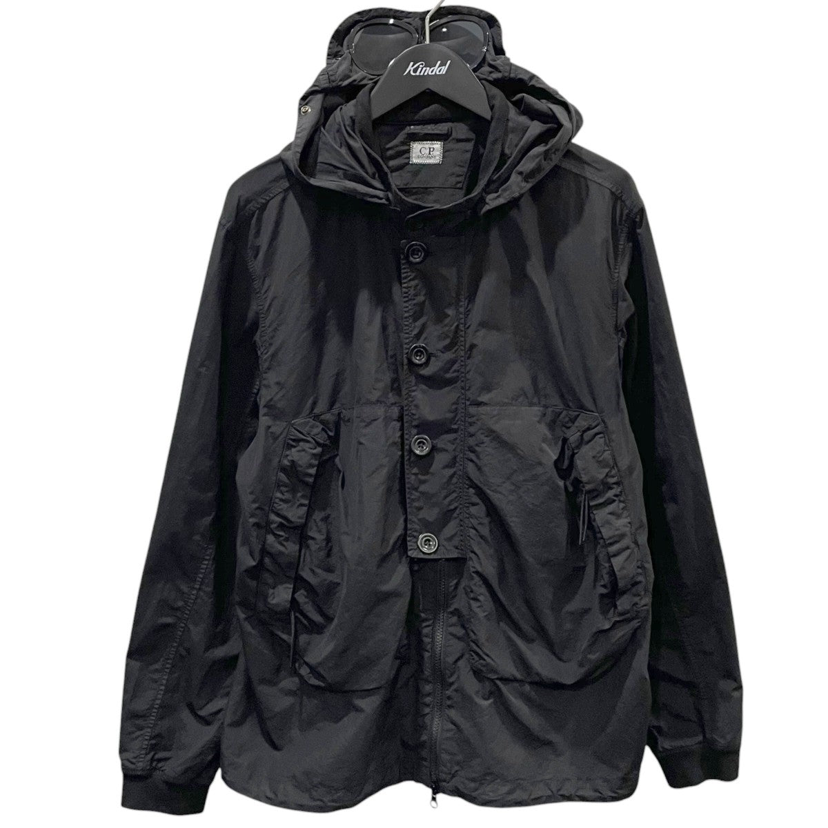 C．P COMPANY フーデッドナイロンシャツ Flatt Nylon Goggle Overshirt フラットナイロン ゴーグル オーバーシャツ 16CMOS018A-005991G 古着・中古-1枚目のアイテム画像