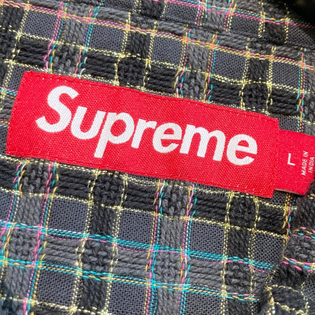 Supreme Metallic Plaid Zip Up Shirtジップジャケット 古着・中古-4枚目のアイテム画像