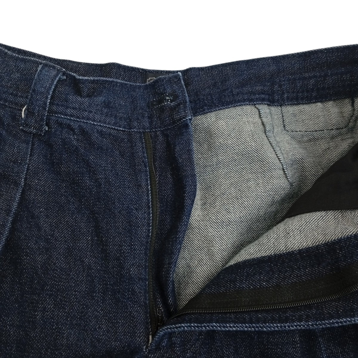 BEAMS F×IGARASHI TROUSERS 別注 デニム 2プリーツ サイドアジャスター スラックスデニムパンツ 古着・中古-3枚目のアイテム画像