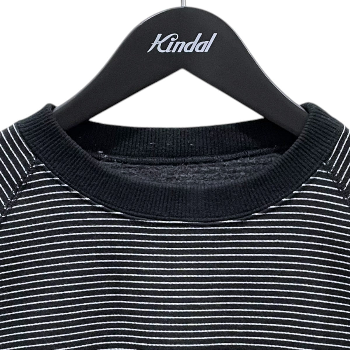 ENNOY 25AW ボーダー柄ロゴ刺繍裏起毛スウェットトレーナー BORDER CREW NECK SWEAT ボーダークルーネックスウェット AW25BRENCT01NTL 古着・中古-3枚目のアイテム画像