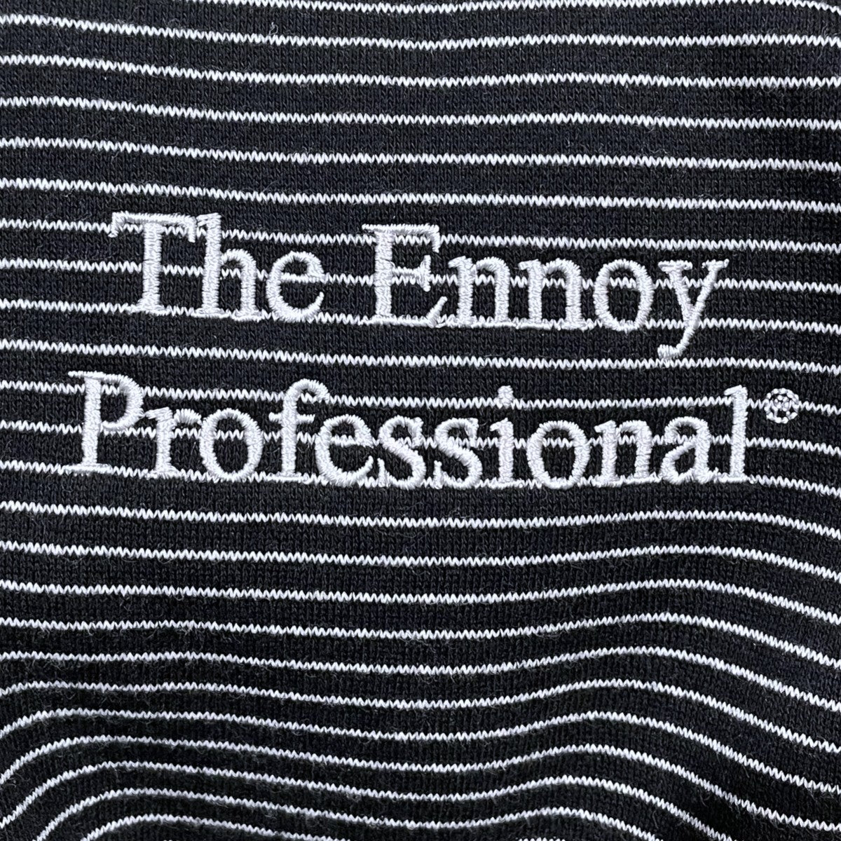 ENNOY 25AW ボーダー柄ロゴ刺繍裏起毛スウェットトレーナー BORDER CREW NECK SWEAT ボーダークルーネックスウェット AW25BRENCT01NTL 古着・中古-5枚目のアイテム画像