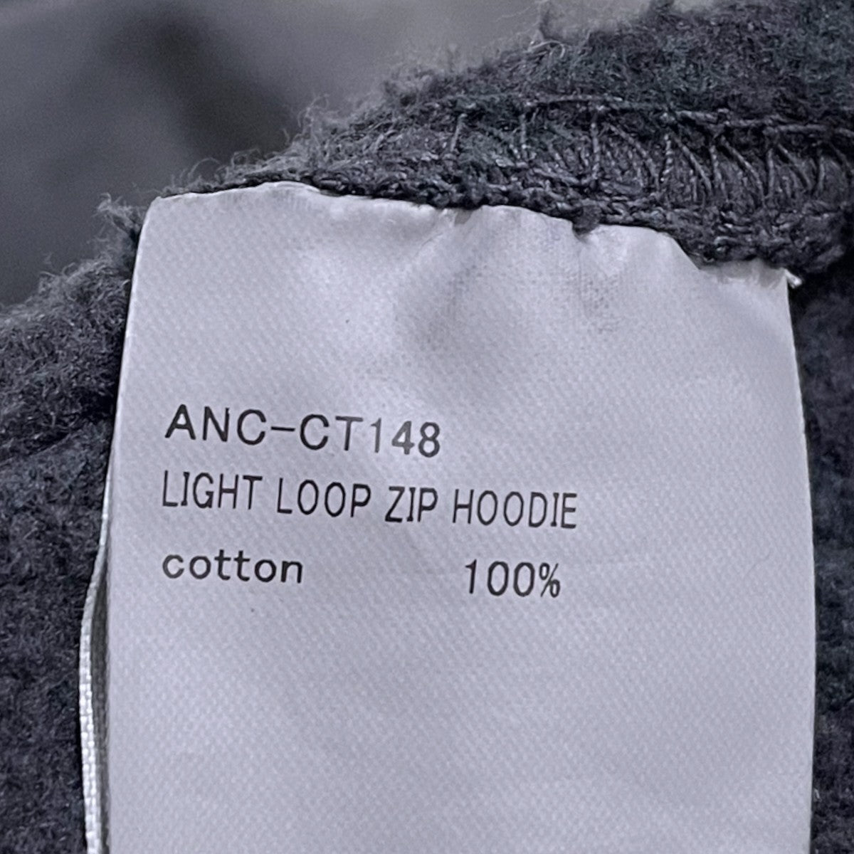 26SS 裏起毛ハーフジッププルオーバーパーカー LIGHT LOOP ZIP HOODIE ライト ループ ジップフーディ ANC-CT148