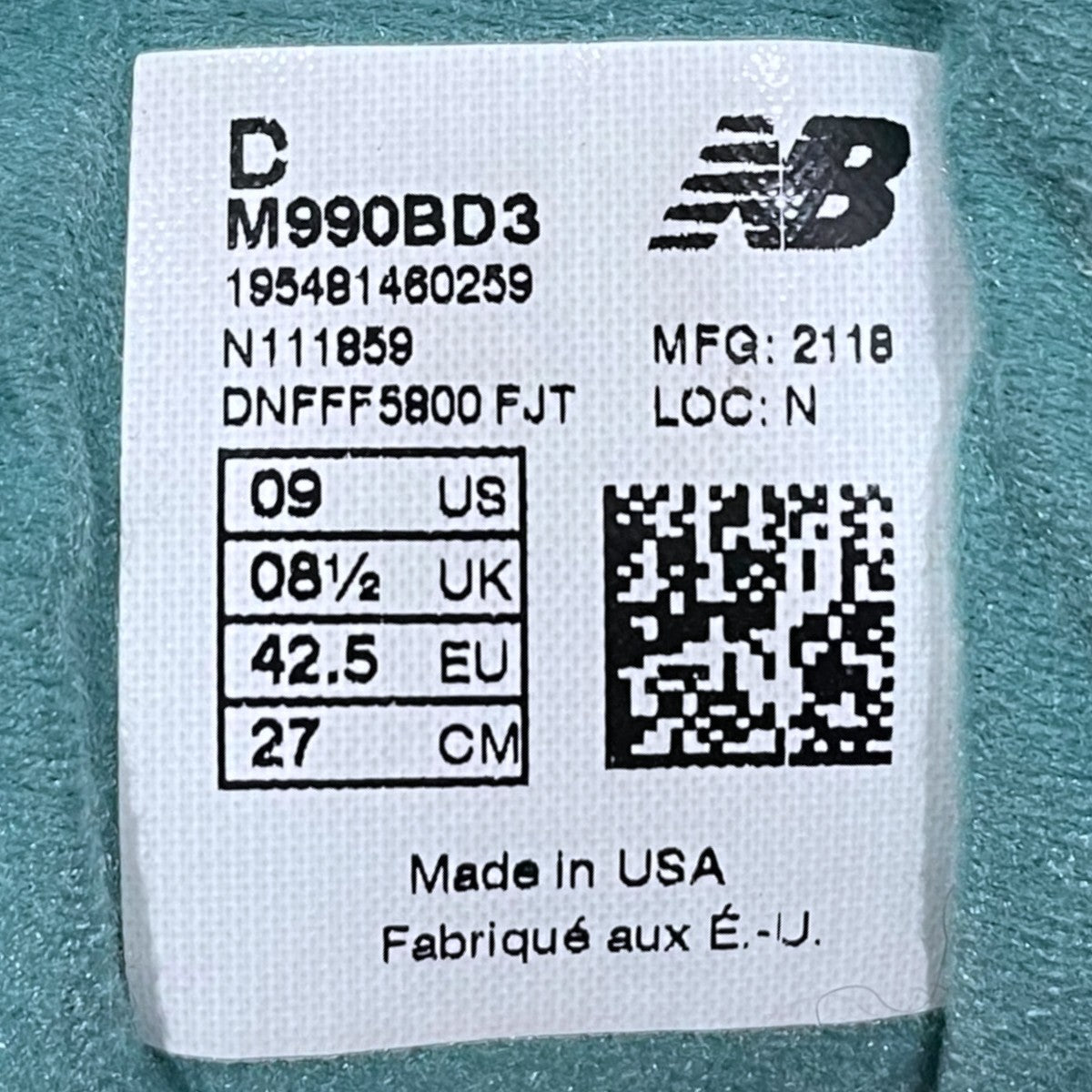 NEW BALANCE×Bodega スニーカー M990BD3 MADE IN USA 古着・中古-8枚目のアイテム画像