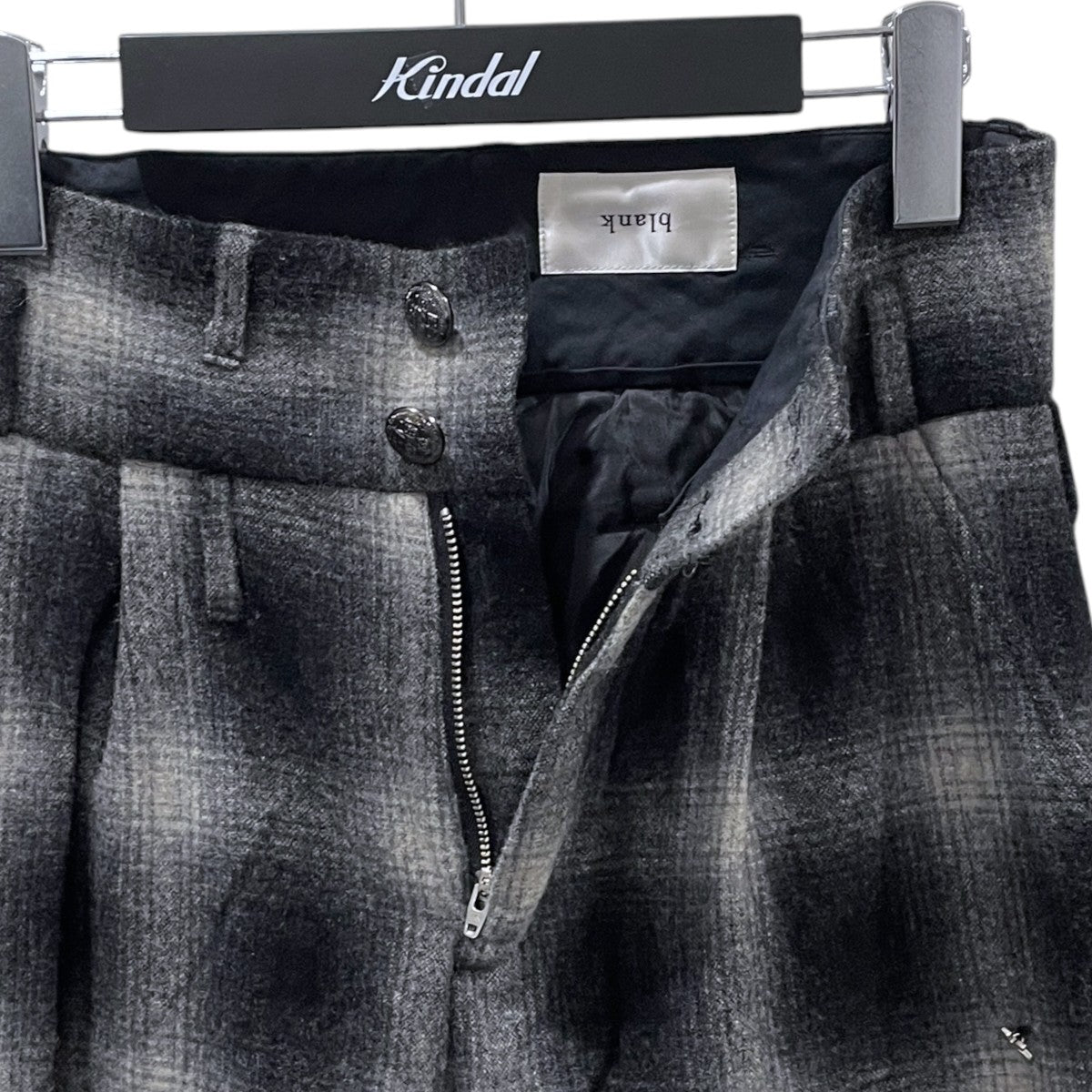 23AW クロスパーツ付き オンブレチェック柄ワイドパンツ Cross Ombre Wide PT b50503-0101-01