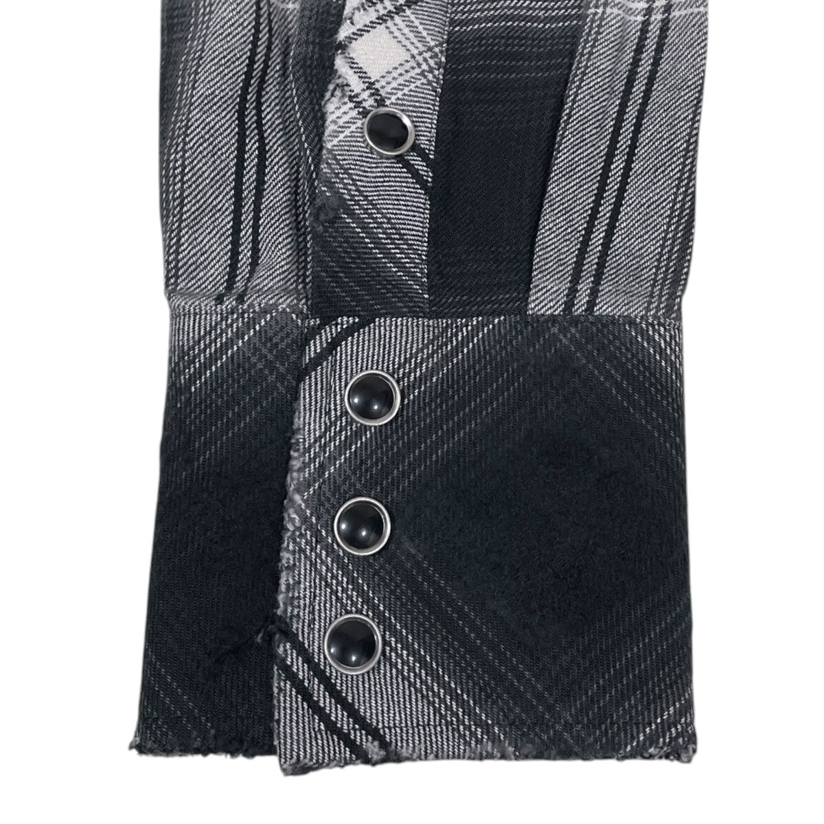 23SS ダメージ加工オンブレチェック柄ウエスタンシャツ Western Shirt Rafu002