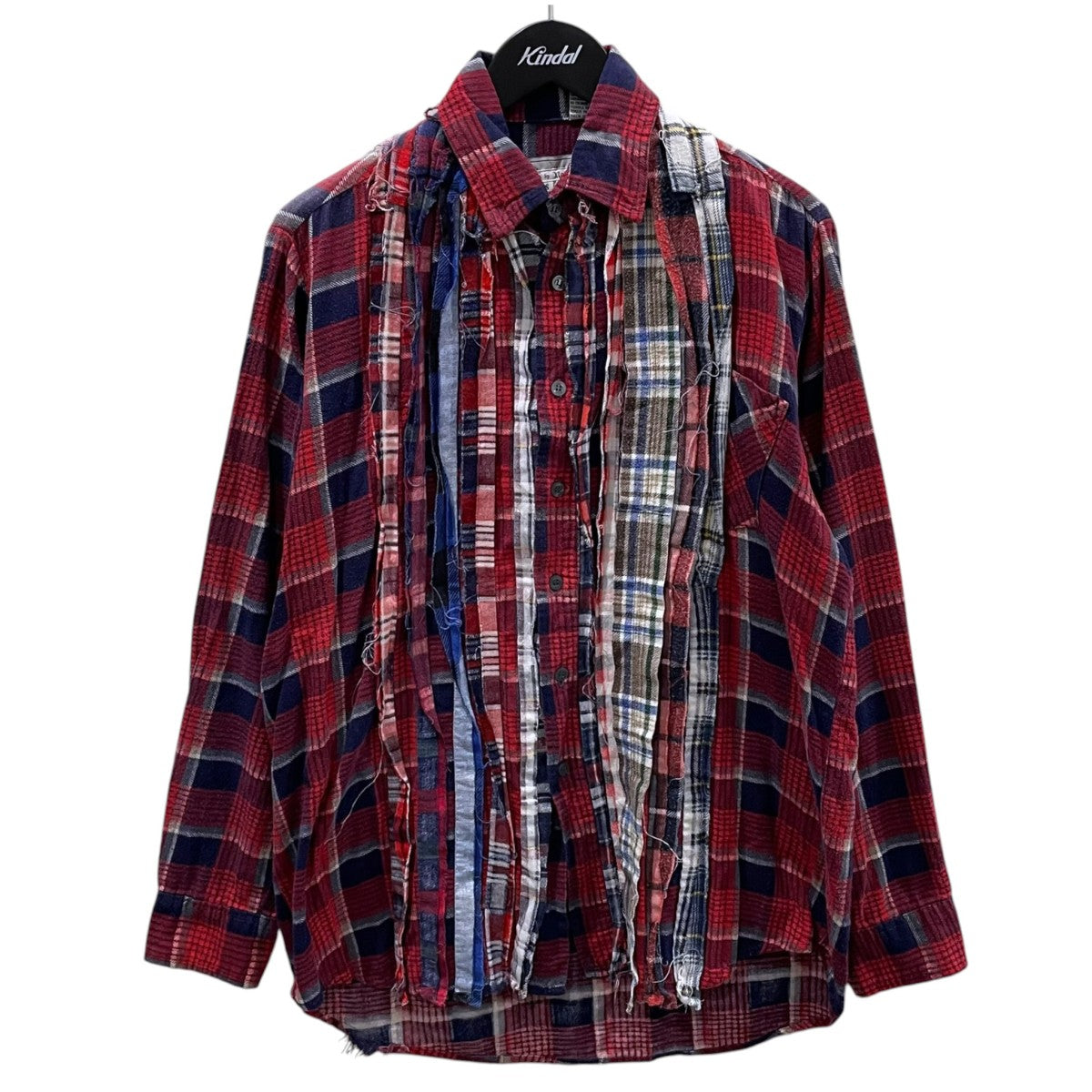Rebuild by Needles リメイクフランネルシャツ Flannel Shirt - Ribbon Wide Shirt フランネルシャツ リボンワイドシャツ 古着・中古-1枚目のアイテム画像