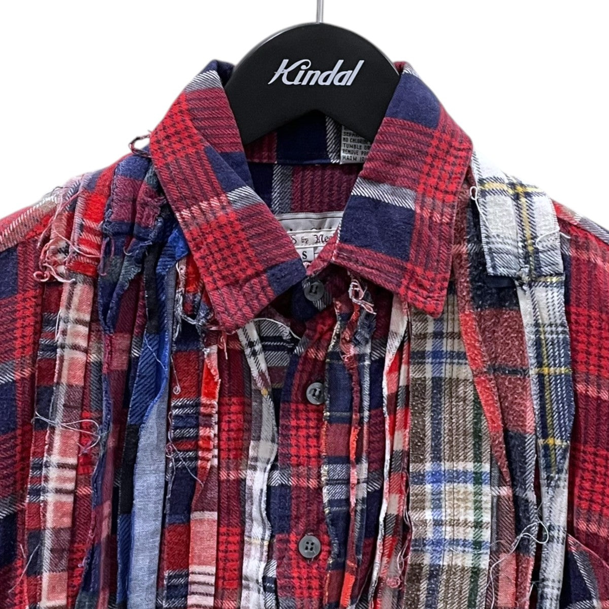 Rebuild by Needles リメイクフランネルシャツ Flannel Shirt - Ribbon Wide Shirt フランネルシャツ リボンワイドシャツ 古着・中古-3枚目のアイテム画像