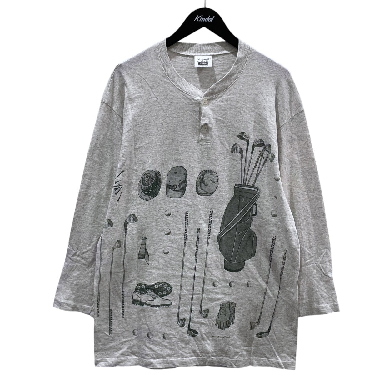 ヘンリーネックカットソー Golf Print Long Sleeve Henley ゴルフ プリント ロング スリーブ ヘンリー