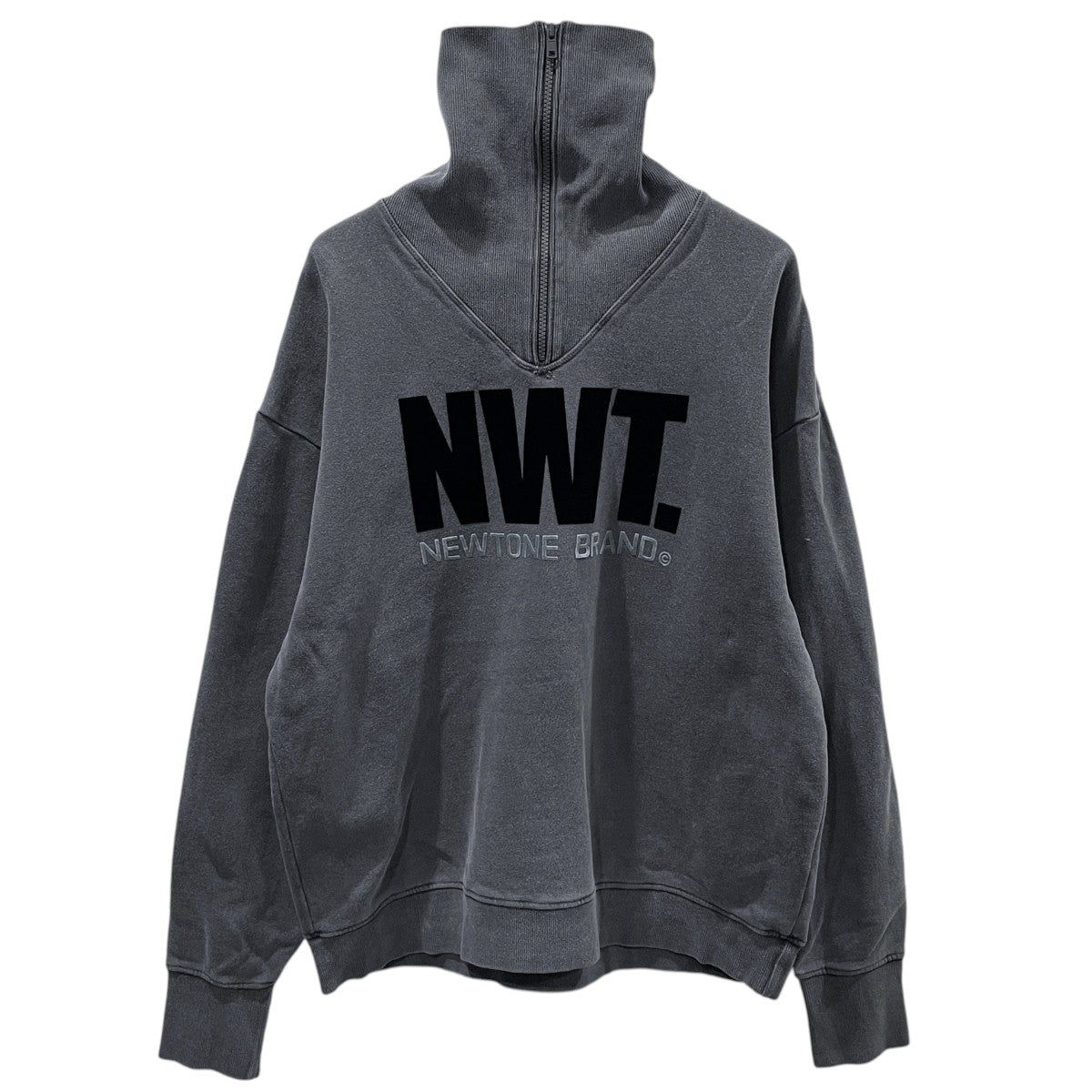 23AW ユーズド加工プルオーバースウェットトレーナー HALF ZIP TOP ハーフジップスウェット 23070510000530