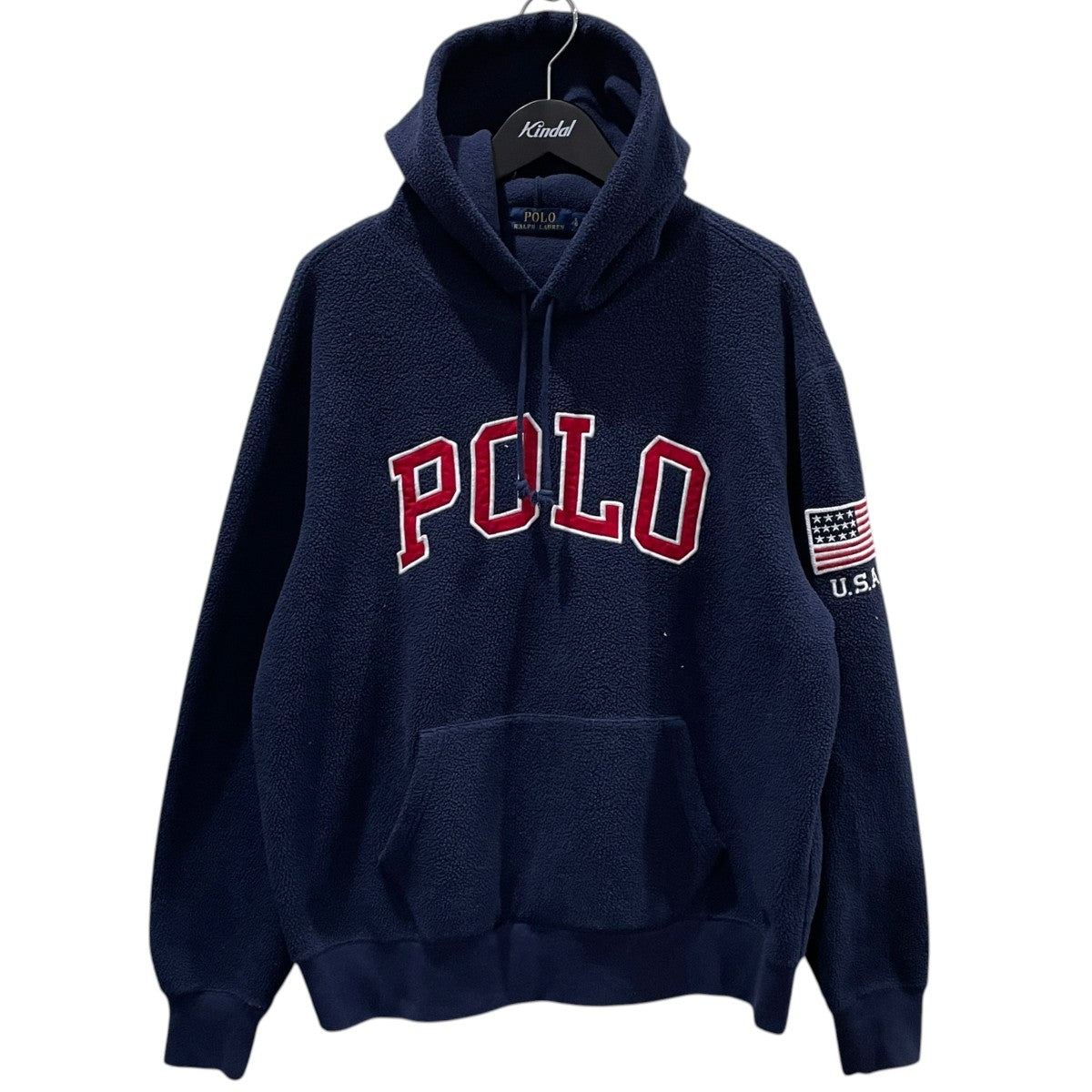 ロゴパッチプルオーバーフリースパーカー Polo USA Fleece Hoodie フリースフーディー 710696327003
