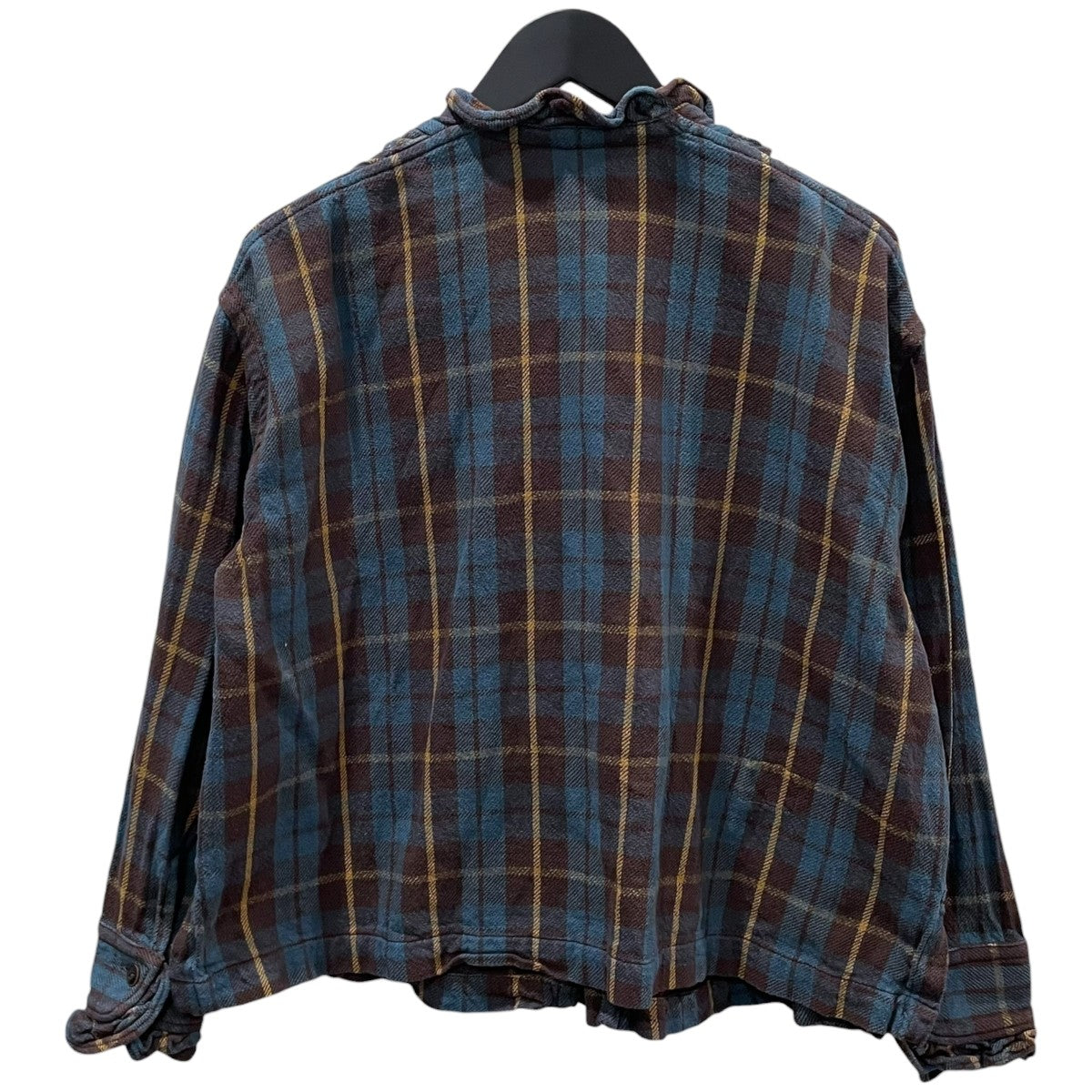 45R(フォーティファイブアール) 22AW チェック柄フリルブラウス インド