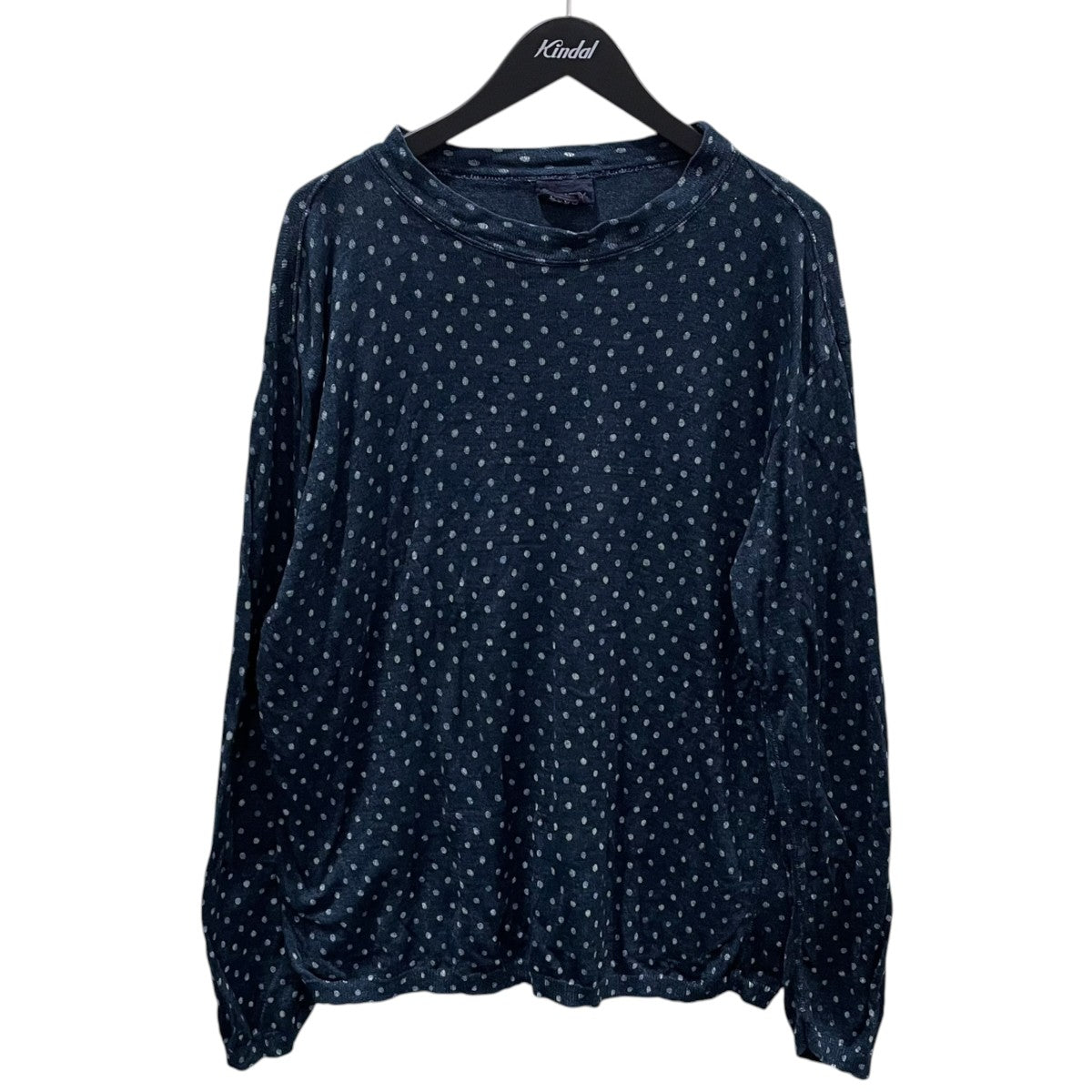 45R 22AW ドットプリント長袖カットソー 水玉ガーゼニットソーの908ヨックネックTシャツ 51280144 古着・中古-1枚目のアイテム画像