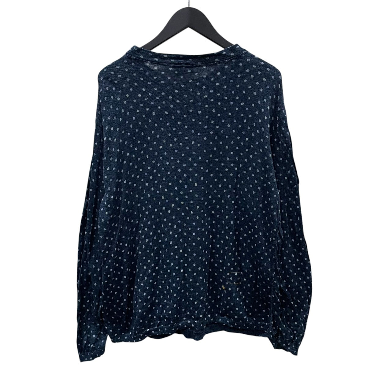 45R 22AW ドットプリント長袖カットソー 水玉ガーゼニットソーの908ヨックネックTシャツ 51280144 古着・中古-2枚目のアイテム画像