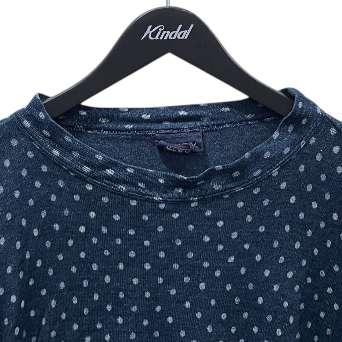 45R 22AW ドットプリント長袖カットソー 水玉ガーゼニットソーの908ヨックネックTシャツ 51280144 古着・中古-3枚目のアイテム画像